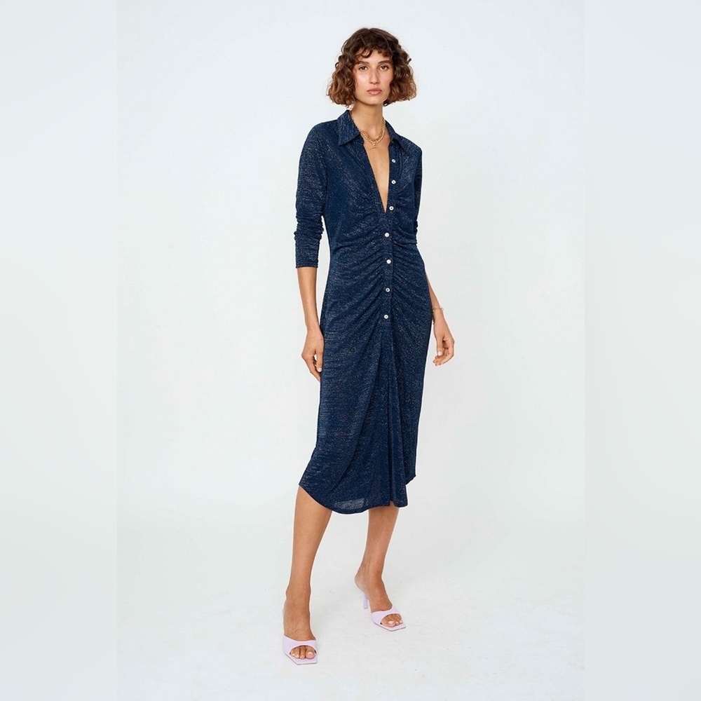 NWT Revolve Suboo Asha Lurex Shirt Dress - Picture 6 of 12